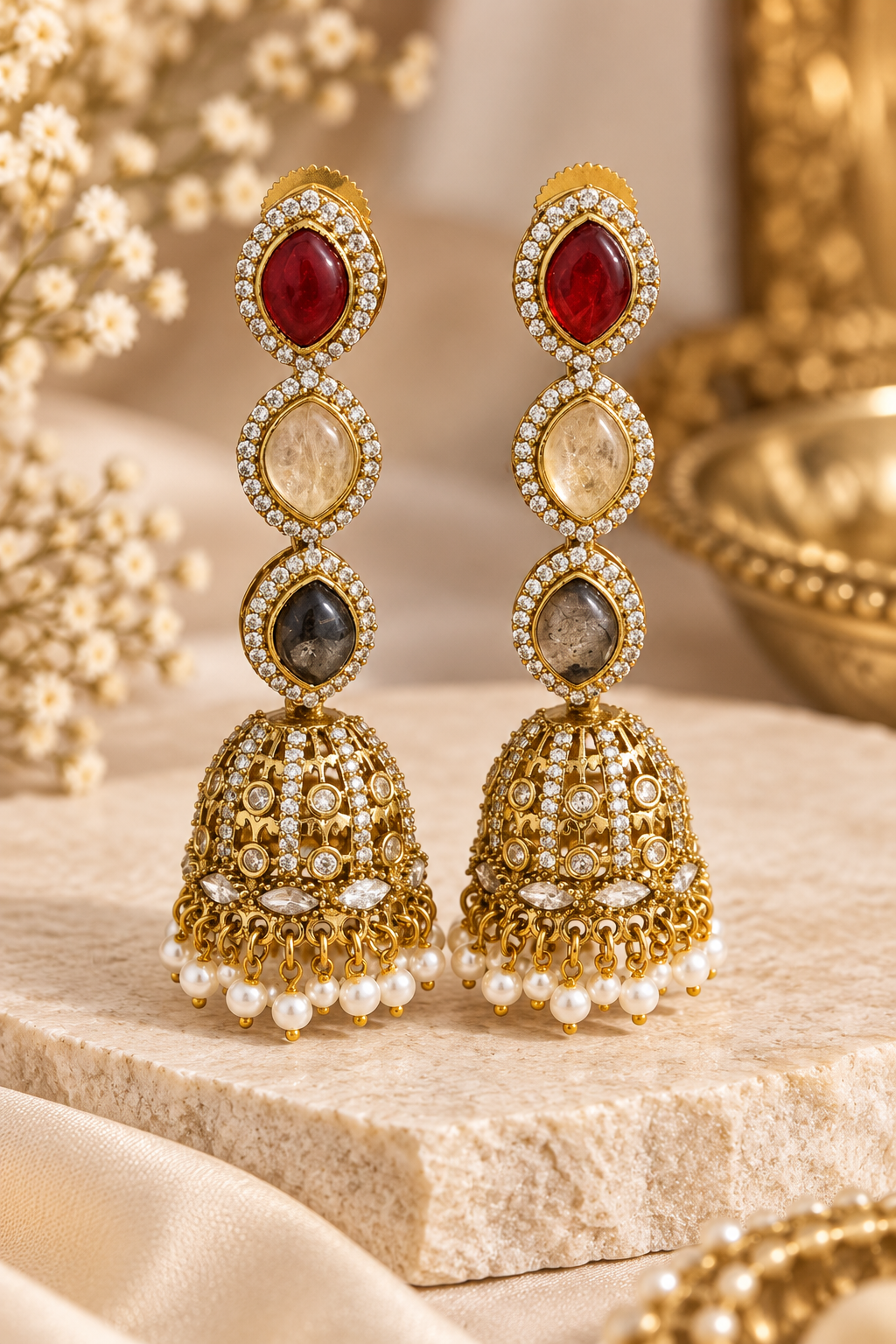 Red & Black Long Jhumkas