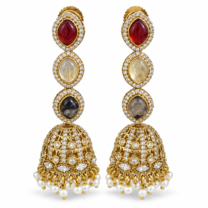 Red & Black Long Jhumkas