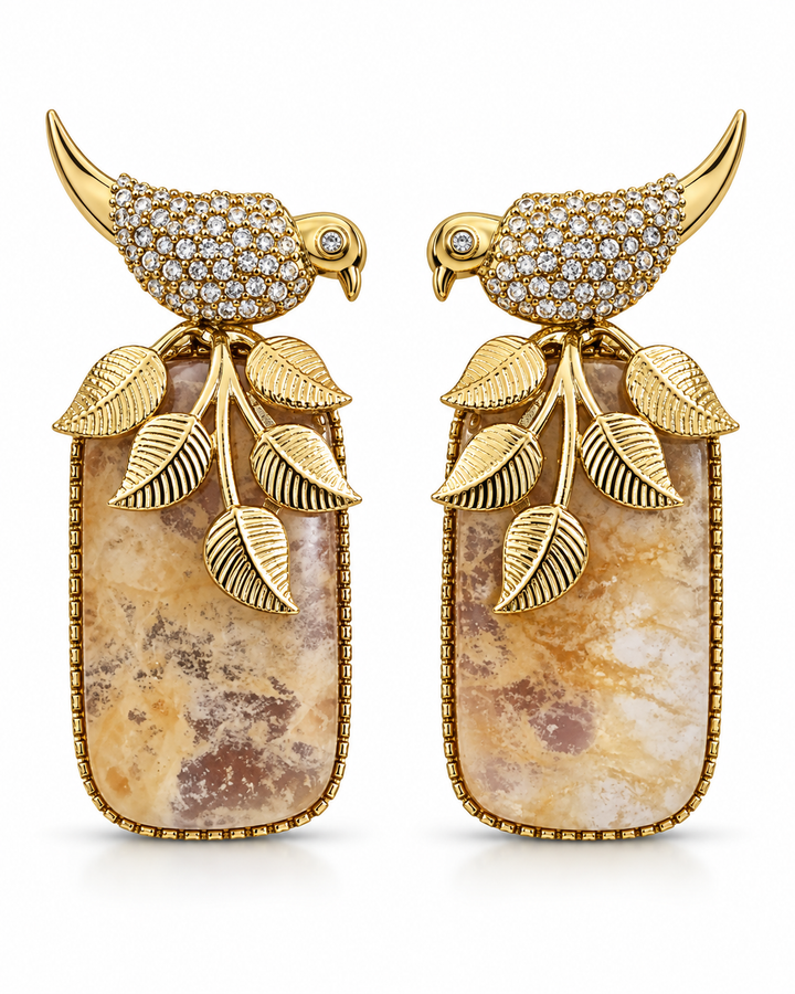 Champagne Bird Drop Earrings