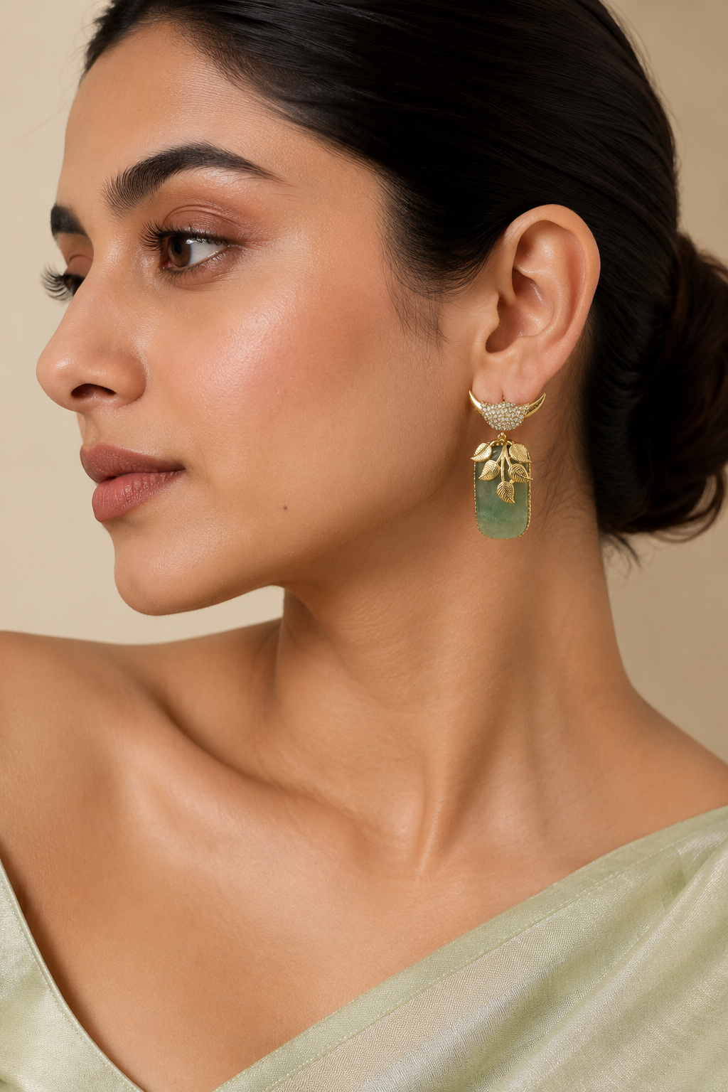 Mint Bird Drop Earrings