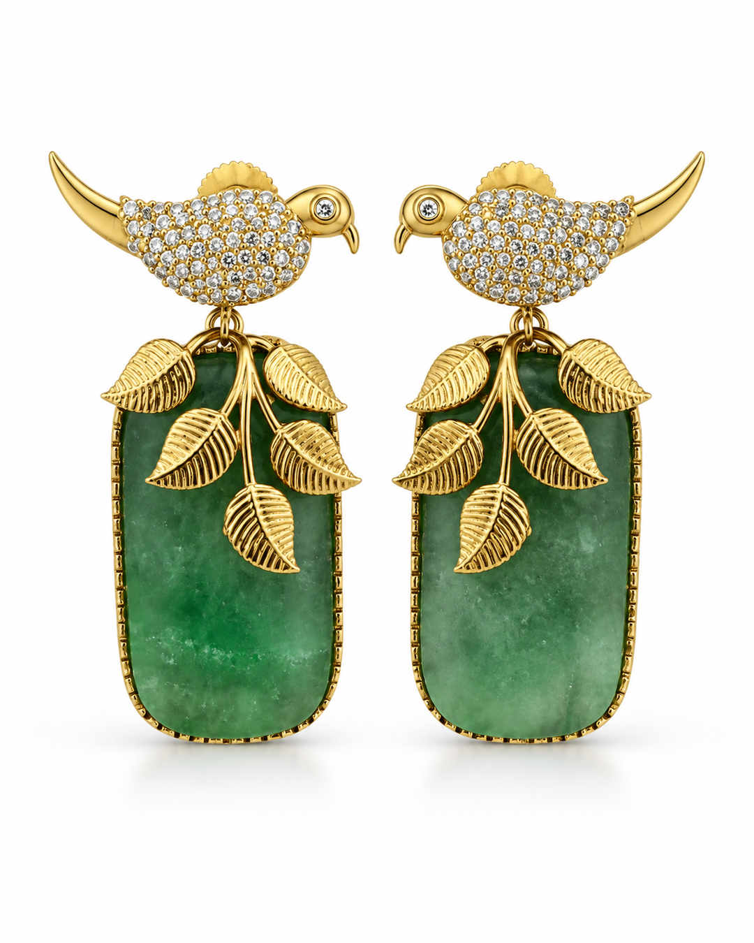 Mint Bird Drop Earrings