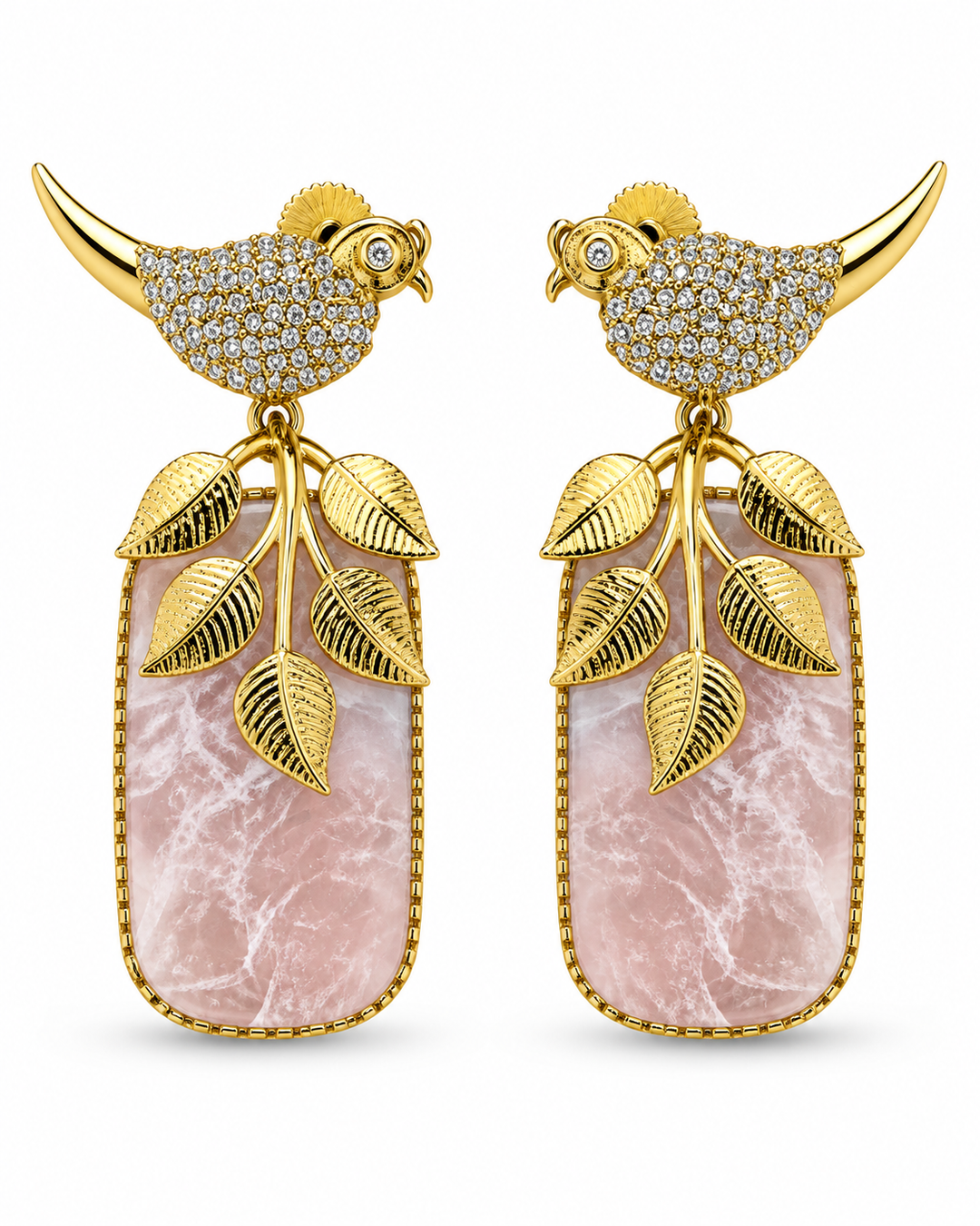 Light Pink Bird Drop Earrings