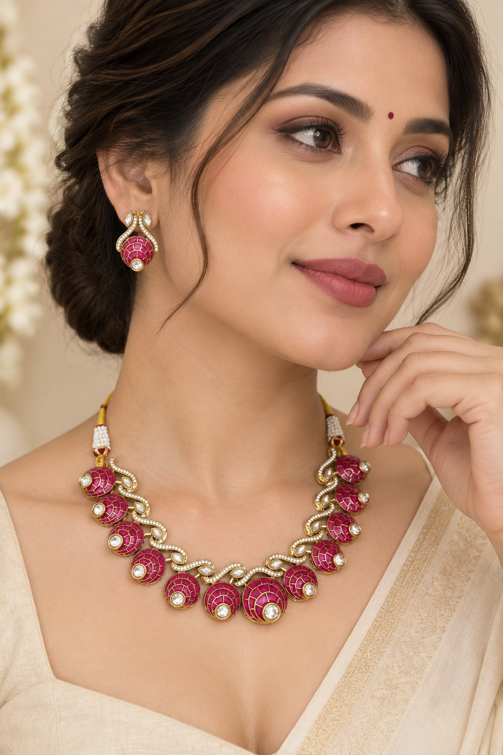 Pink Dome Choker Set