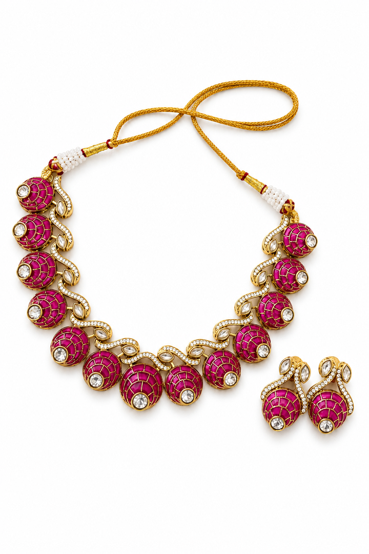 Pink Dome Choker Set