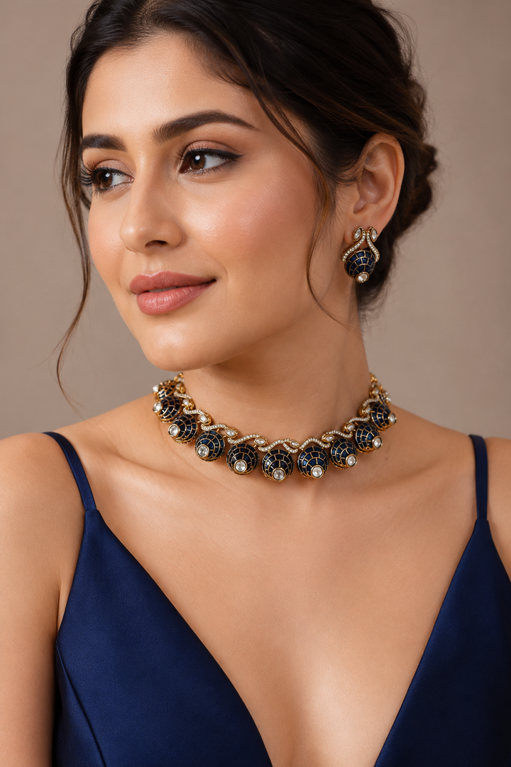 Blue Dome Choker Set