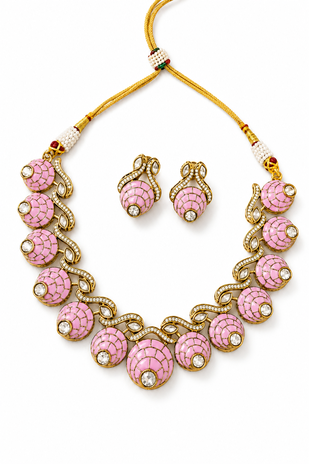 Pastel Pink Dome Choker Set