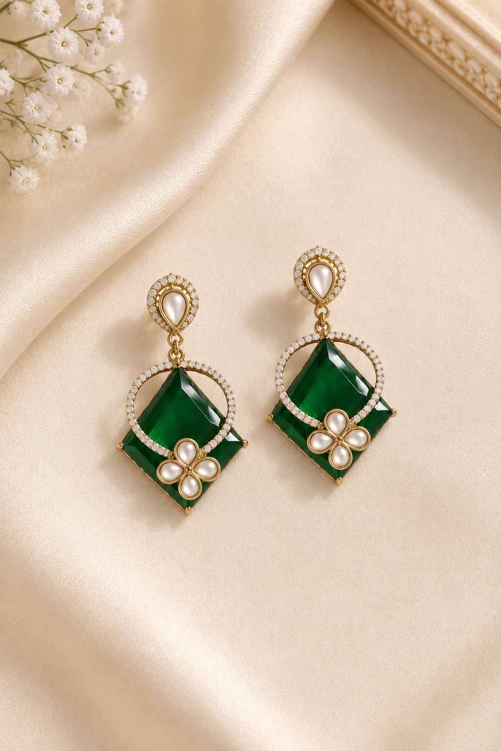 Dark Green Kundan Bridal Necklace Set
