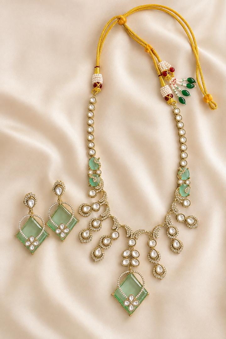 Turquoise Kundan Necklace Set