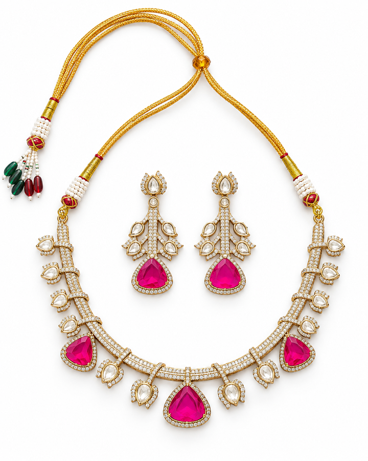 Rani Pink Kundan Choker Set
