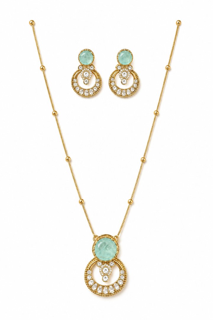 Mint Crescent Necklace Set