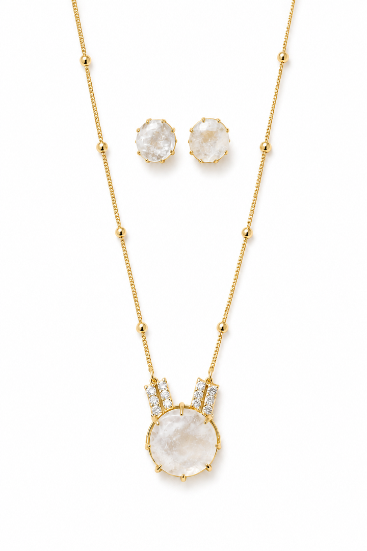 Golden Stone Pendant Set