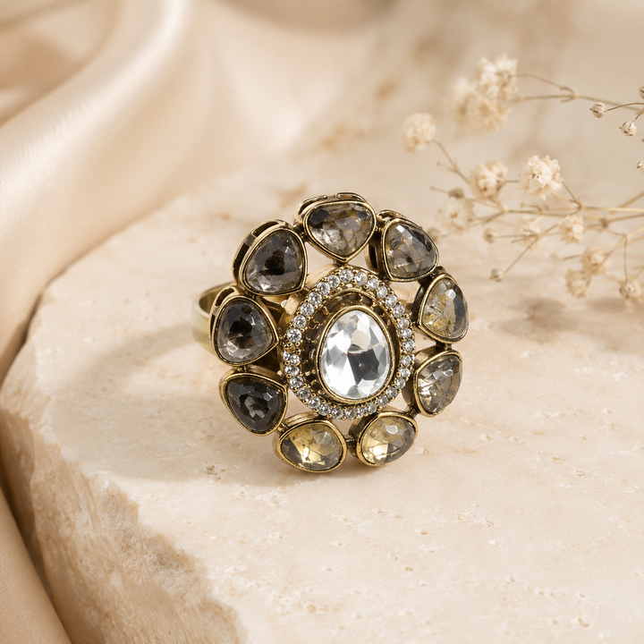 Smoky Floral Ring