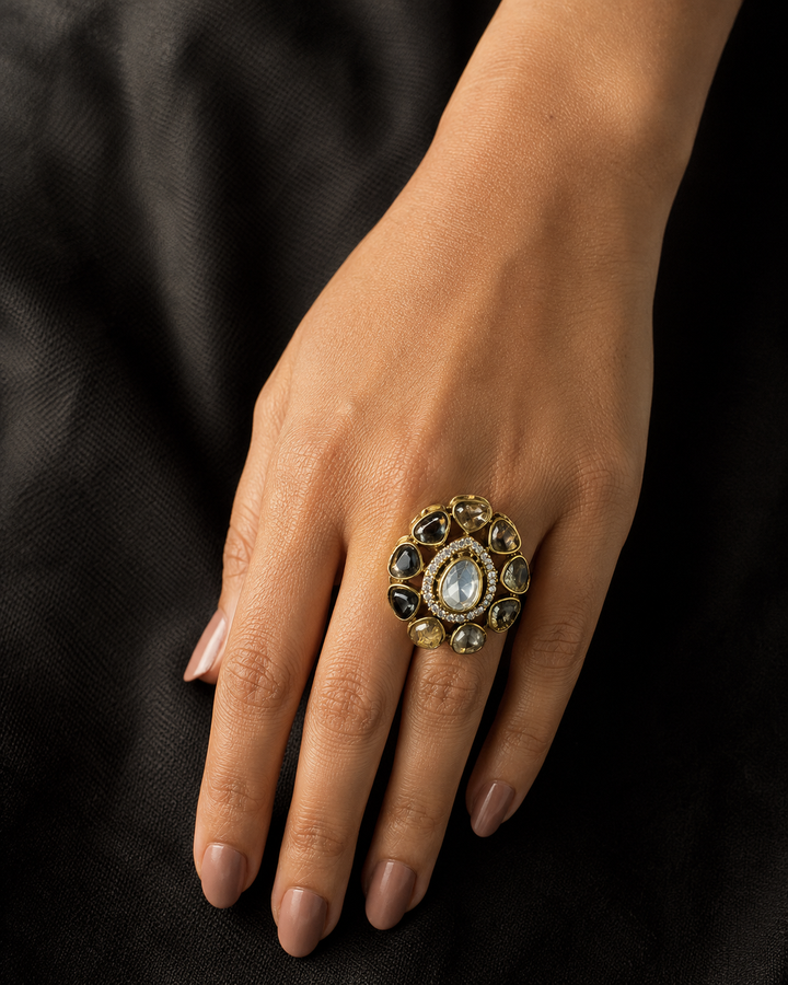 Smoky Floral Ring