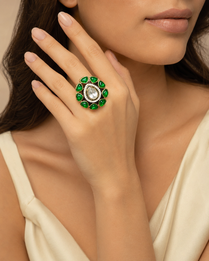 Green Floral Ring