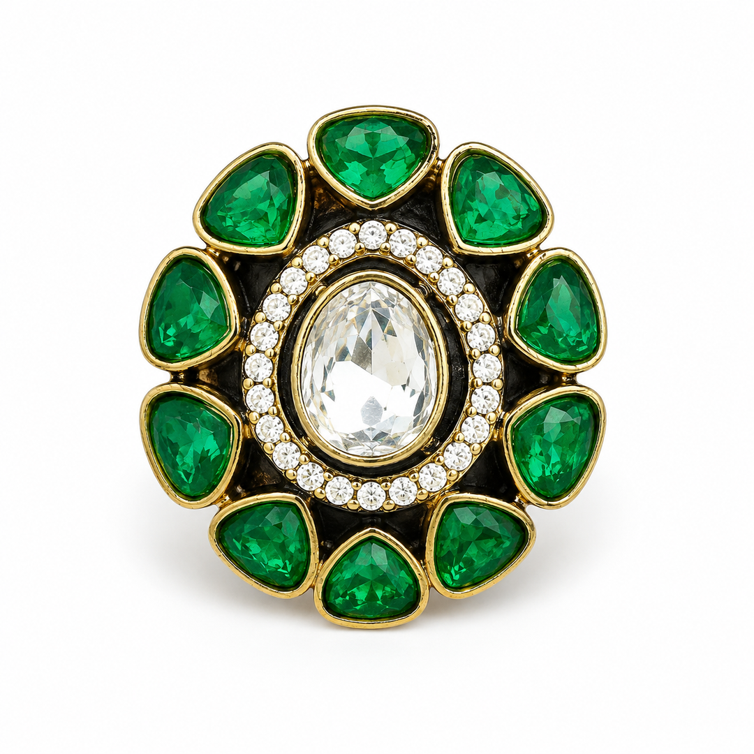 Green Floral Ring