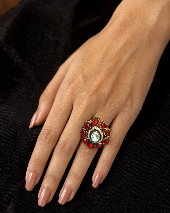 Ruby Floral Ring