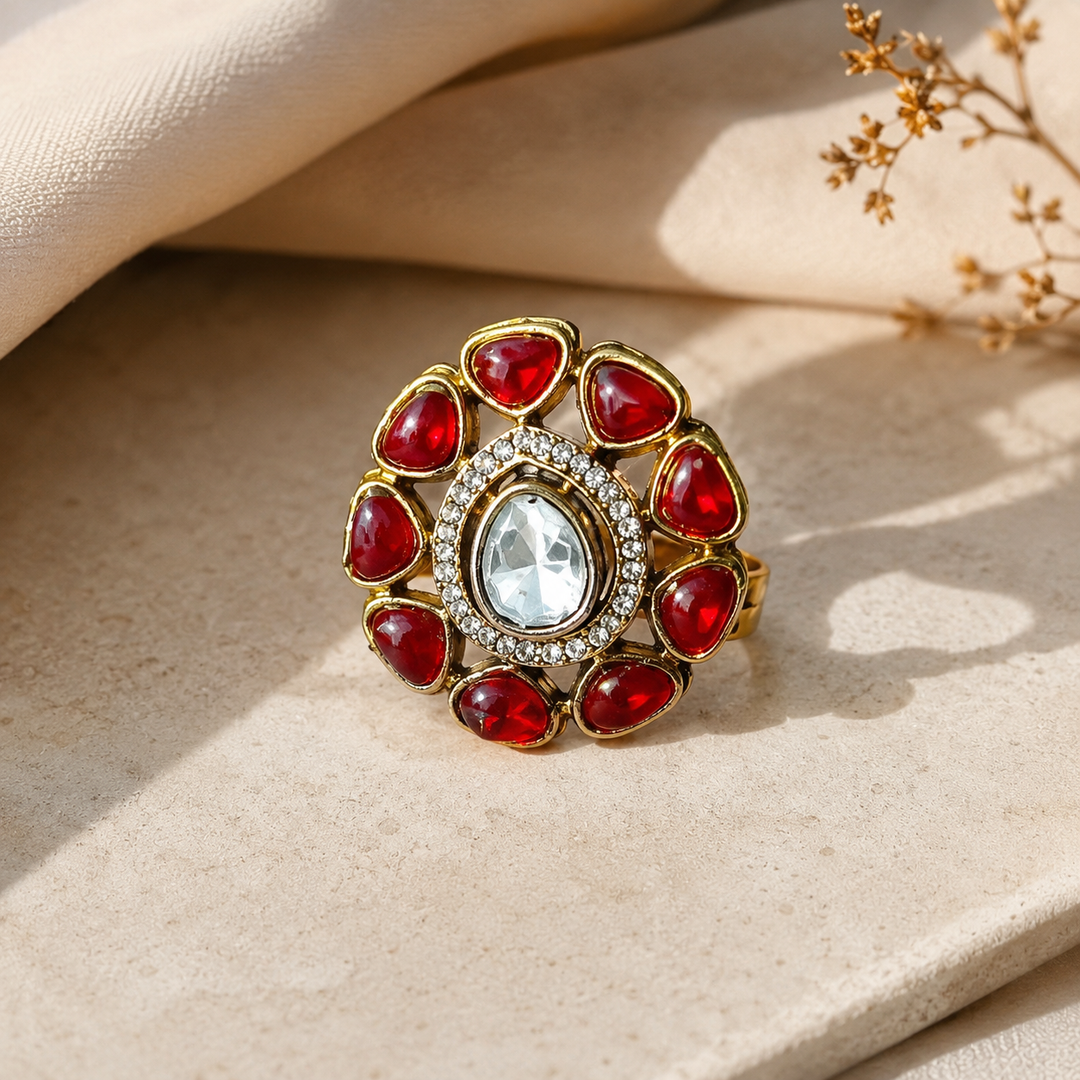 Ruby Floral Ring