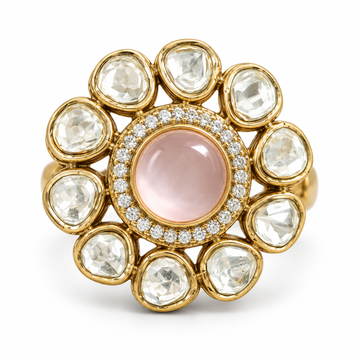 Blush Pink Polki Statement Ring