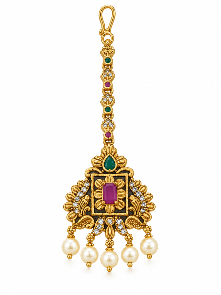 Square Motif Ruby Pearl Tikka