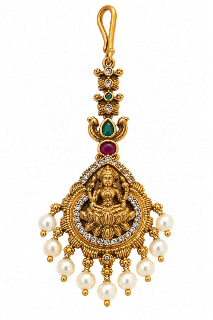 Antique Temple Lakshmi Maang Tikka