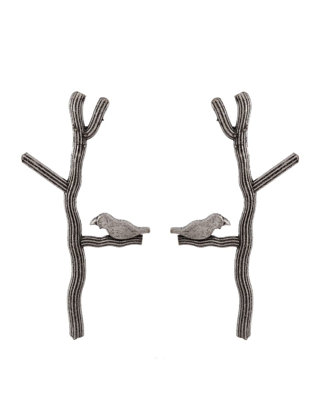 Bark and Bird Oxidized Earrings