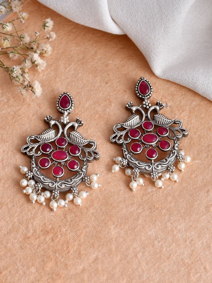 Silver Ruby Studs