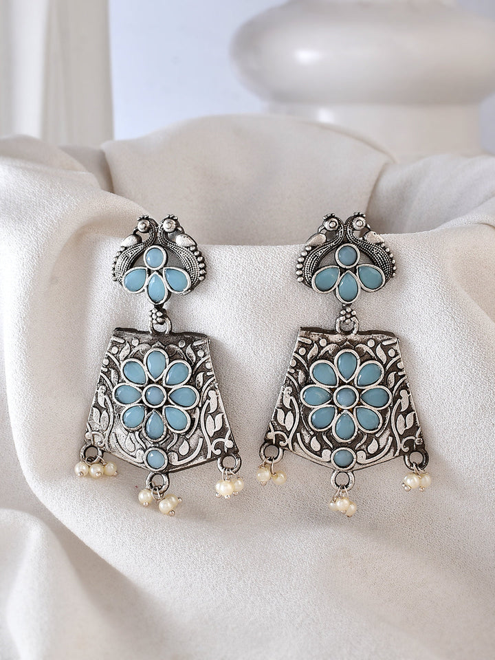 Silver Aqua Mist Earrings