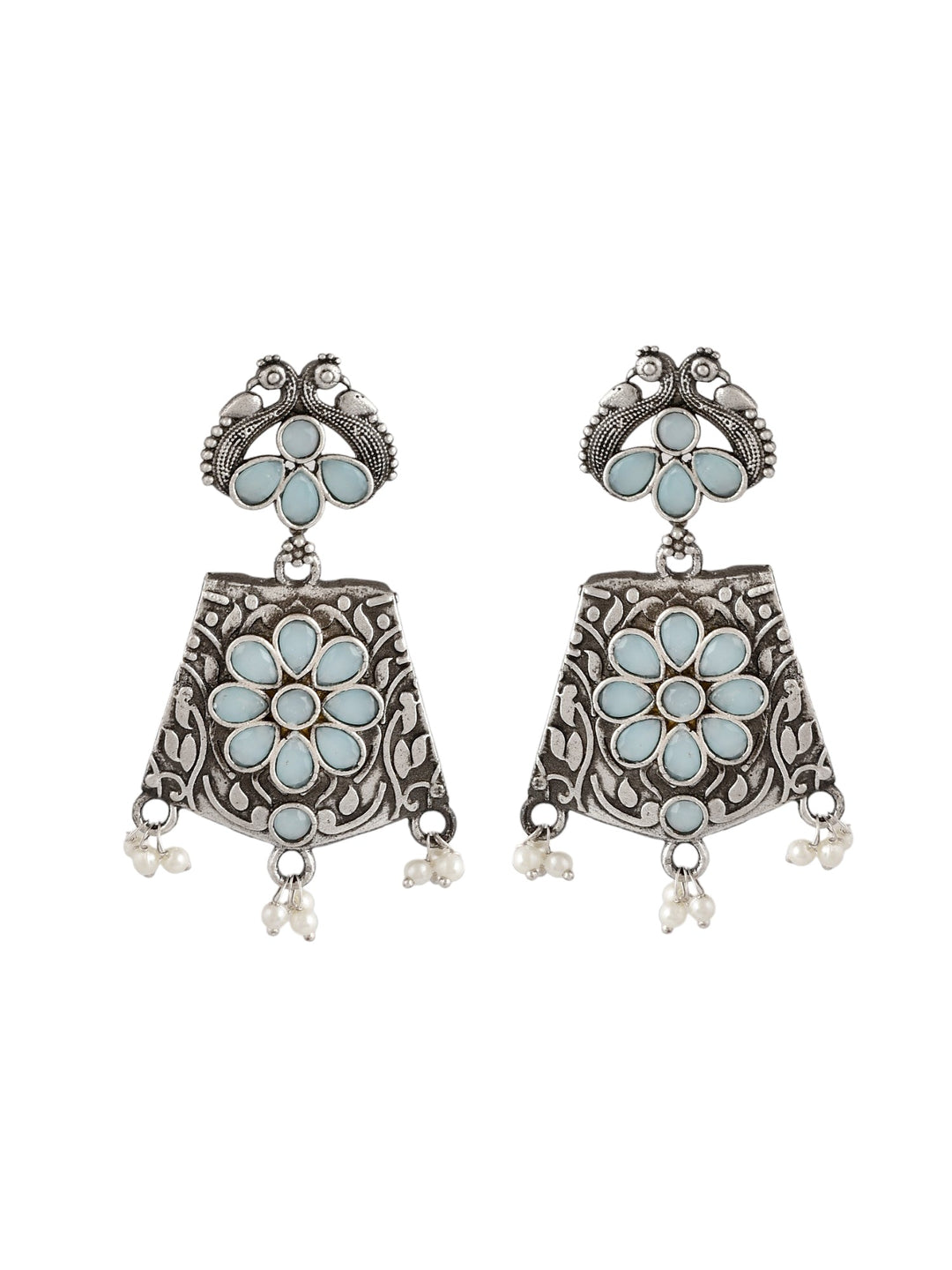 Silver Aqua Mist Earrings