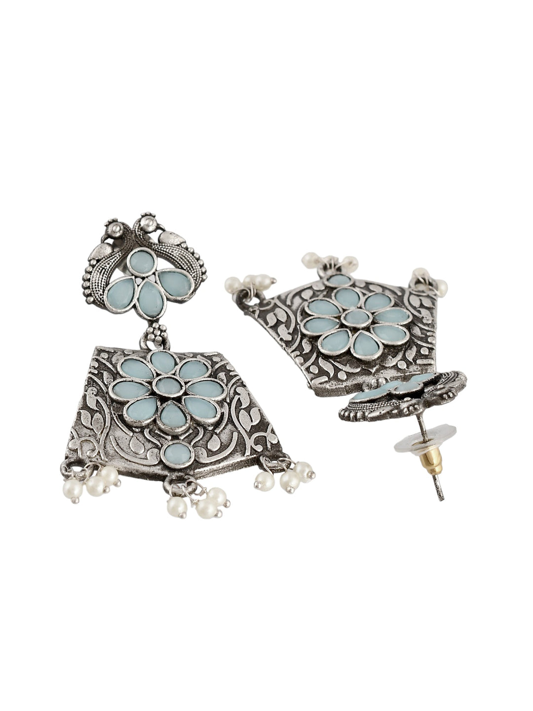 Silver Aqua Mist Earrings