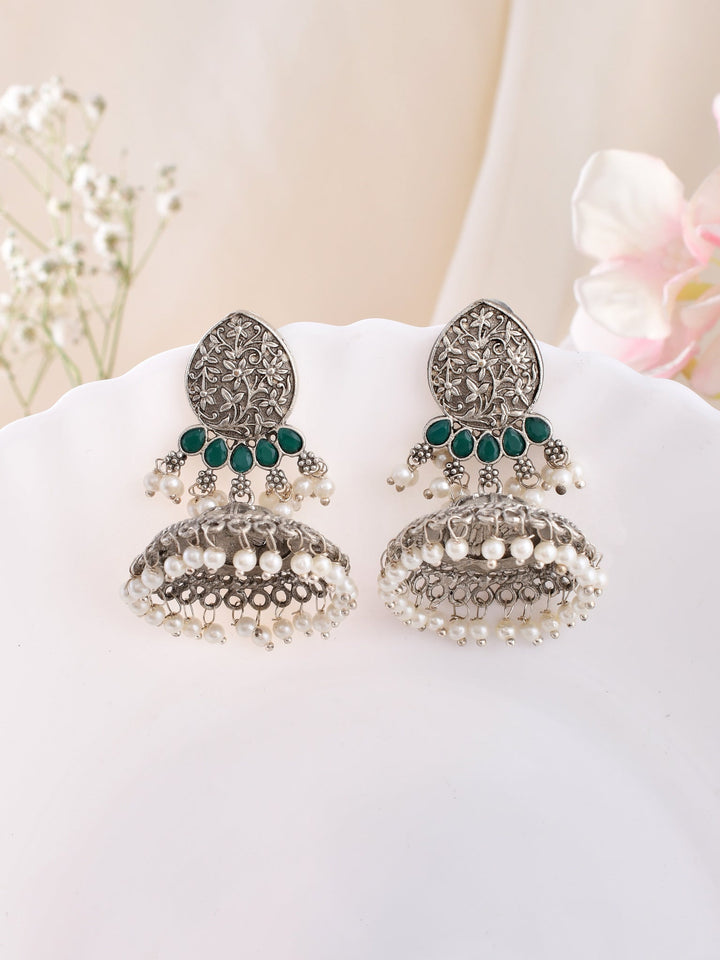 Evergreen Radiance Jhumkas