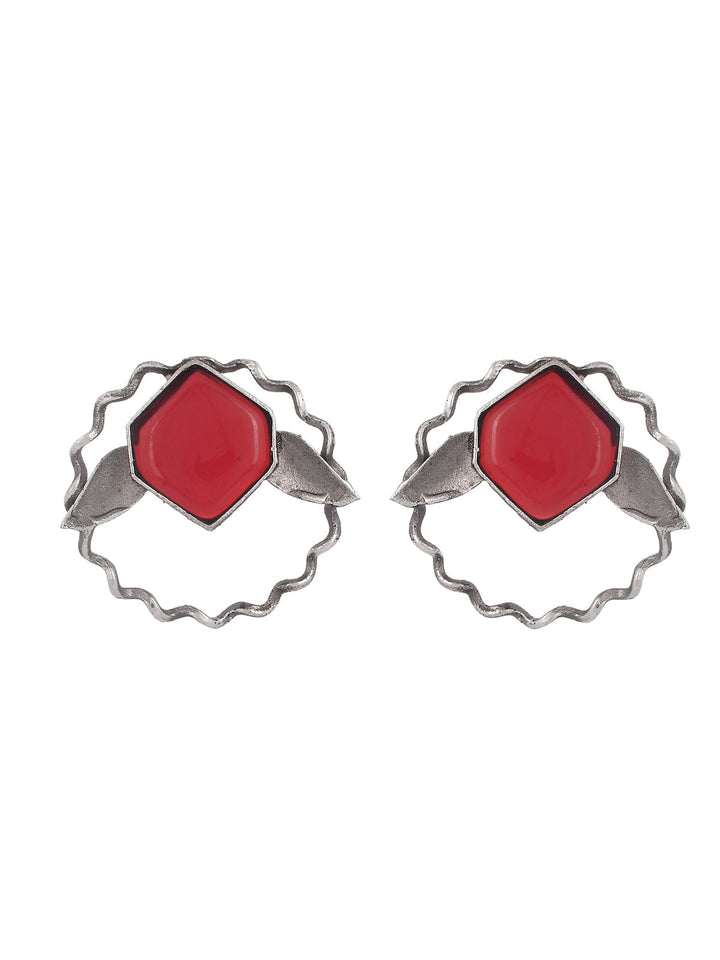 Contrast Stone Hoops