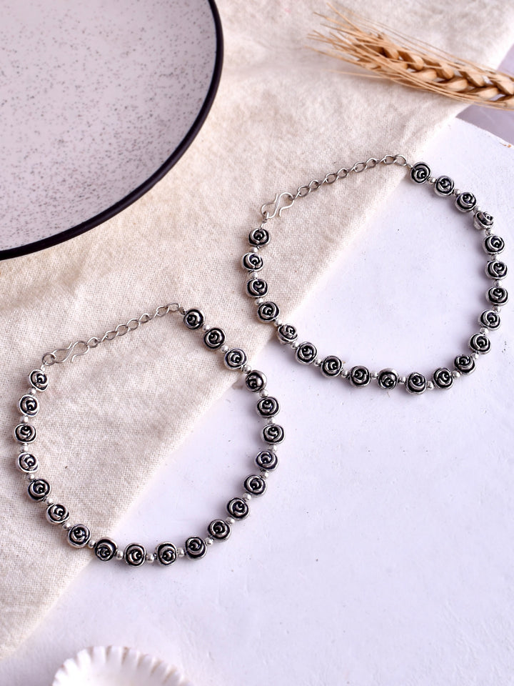Boho Silver Anklets