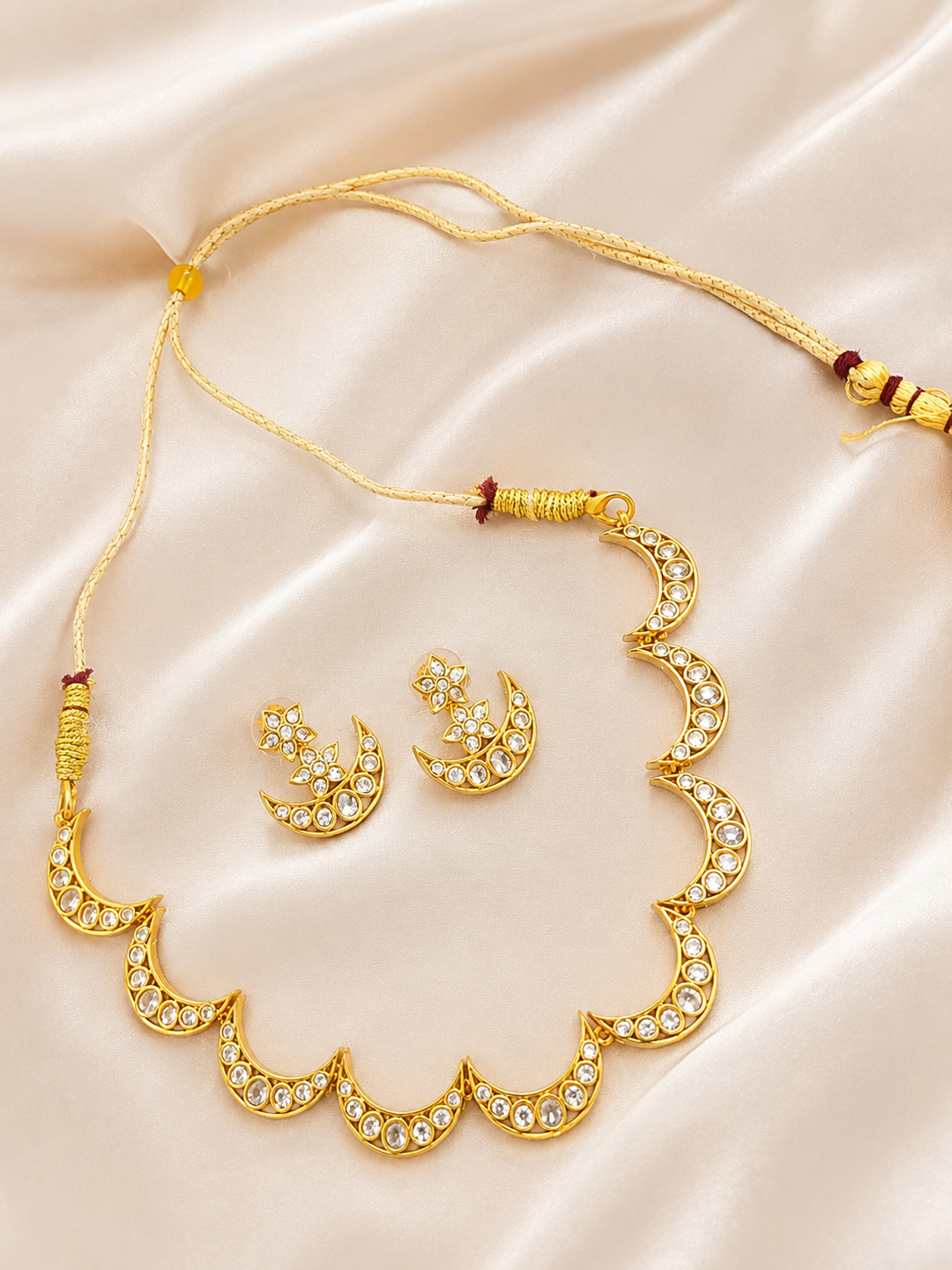 Crescent Kundan Choker Necklace Set