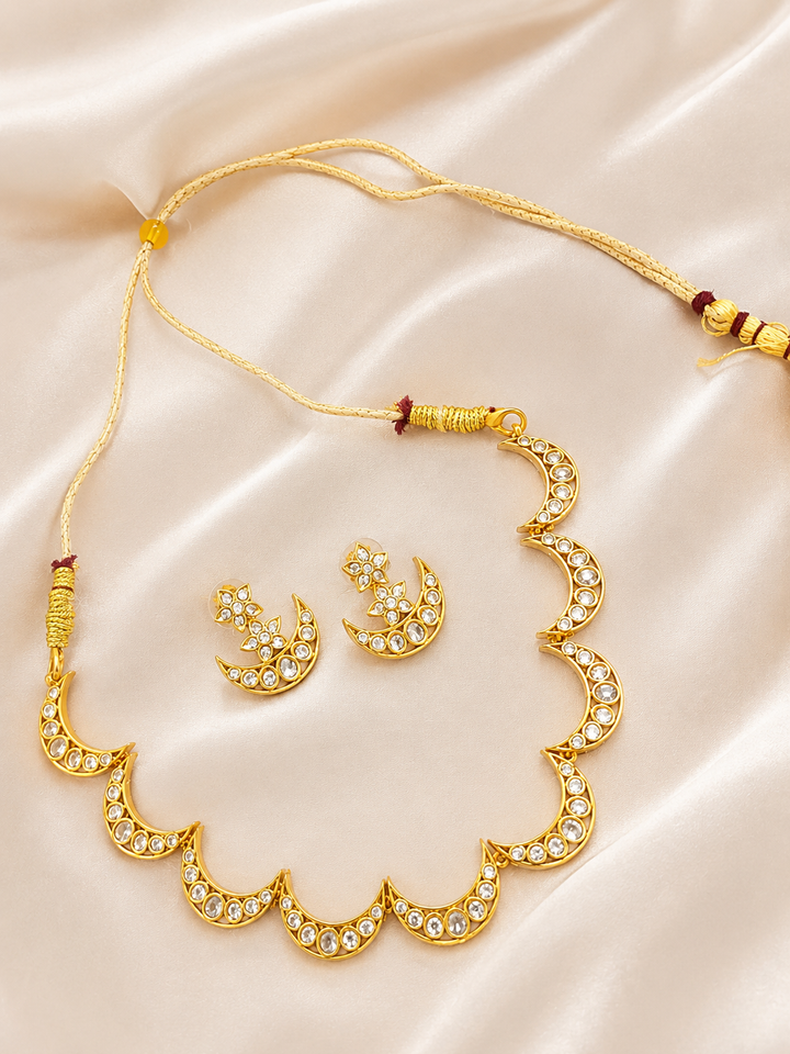 Crescent Kundan Choker Necklace Set