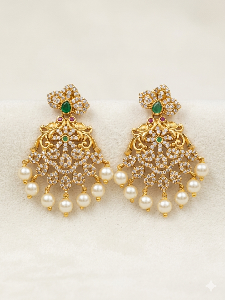 Gold Plated Kundan Earrings for Women, Designer Traditional Jhumka Chandbali, Pearl Drop Ethnic Jewellery, Bridal Wedding Wear, Fancy Party Earrings, Latest Stylish Meenakari Stone Work Collection