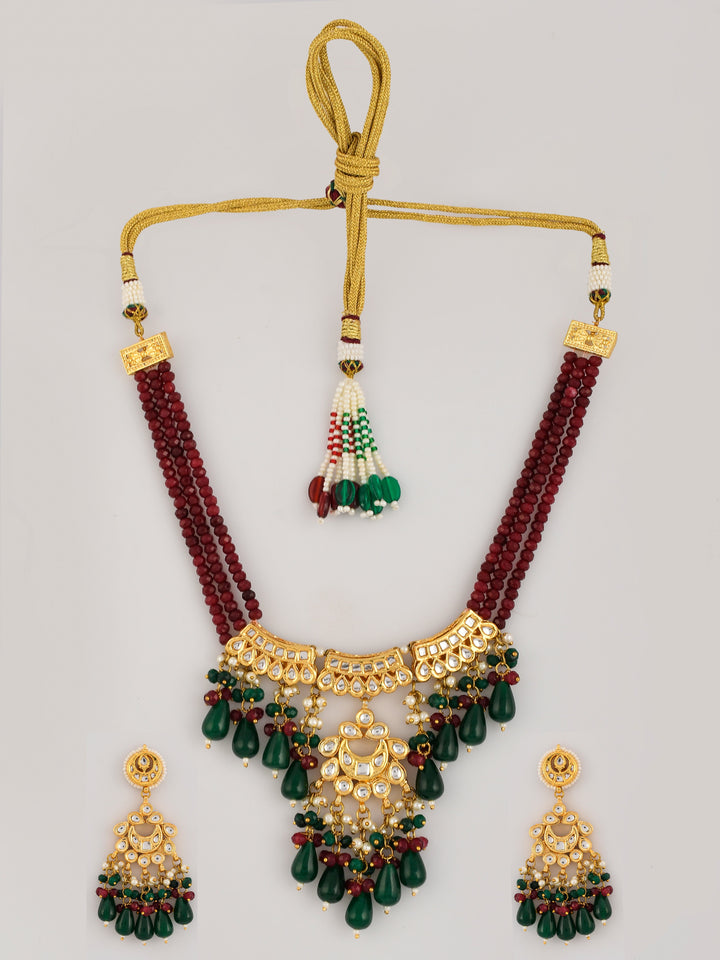 Dastoor Ruby Fern Elegance Choker Necklace Set