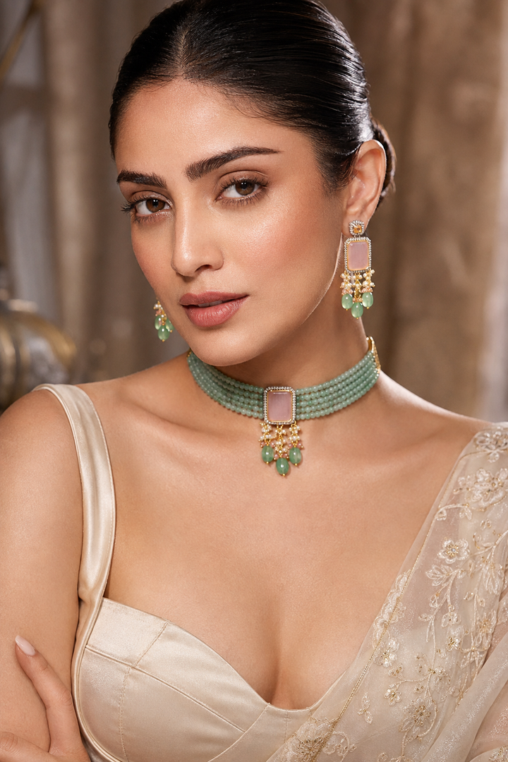 Gilded Grace Kundan Choker necklace set