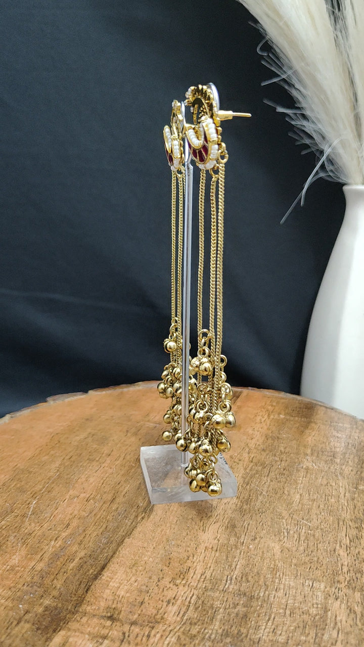Designer Kashmiri Pacci kundan Earrings