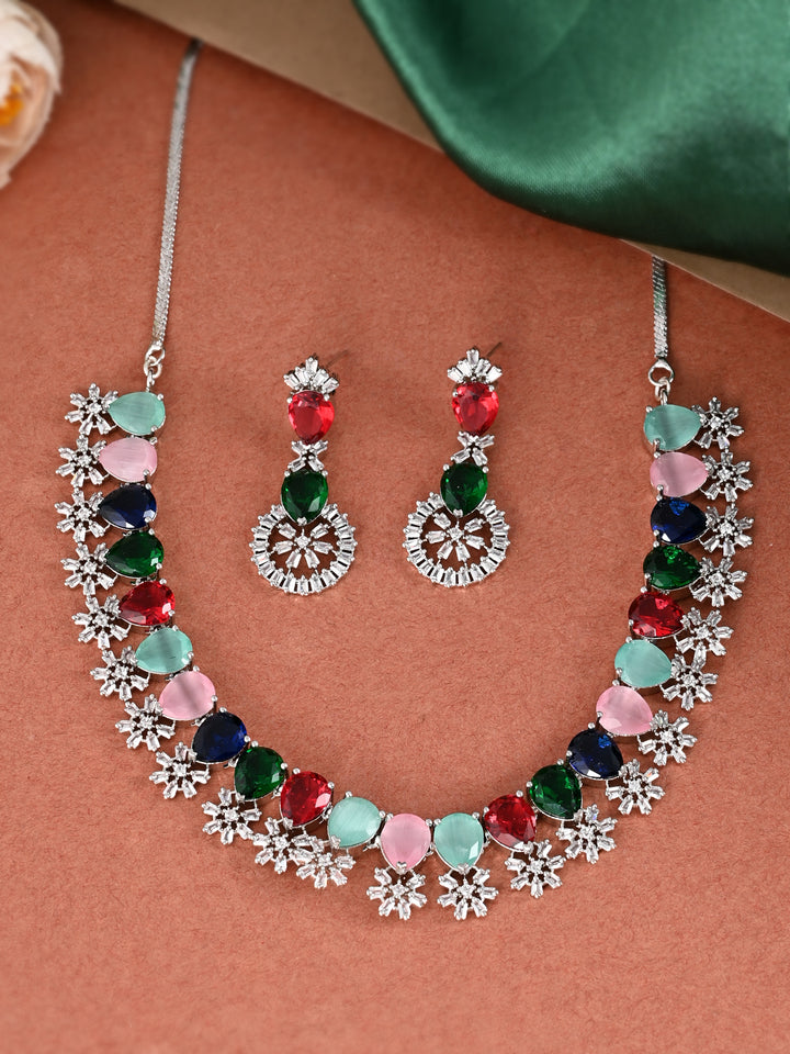 Designer AD Diamond Necklace Set