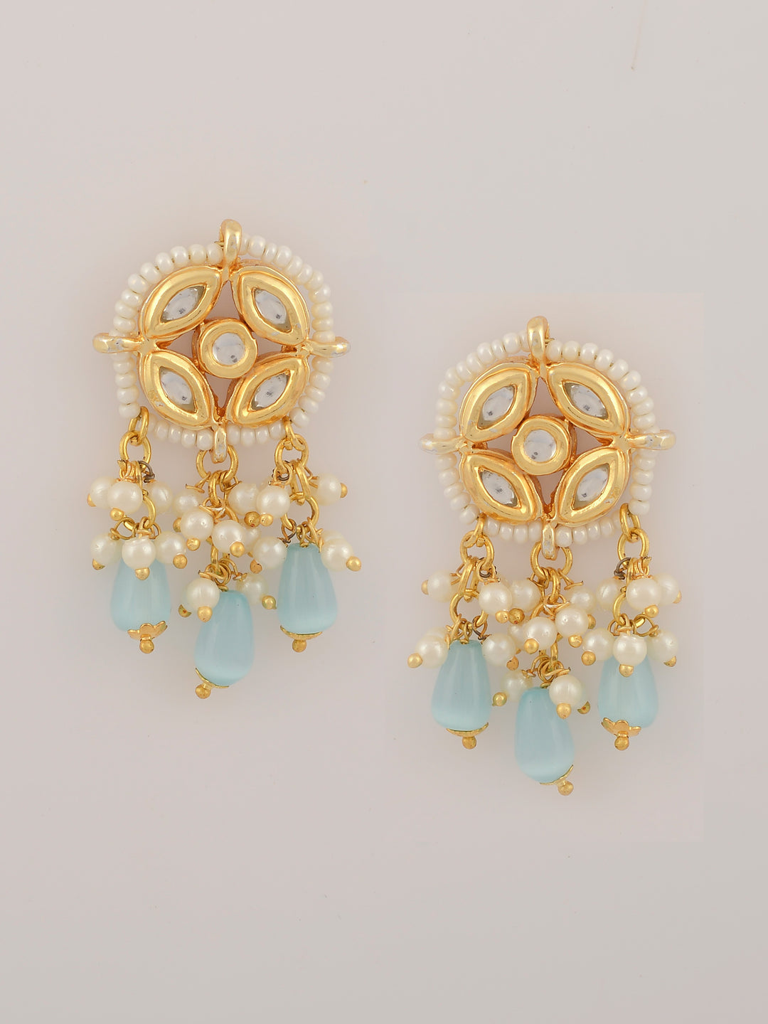 Dastoor Gold-Plated Turquoise Jewellery Set