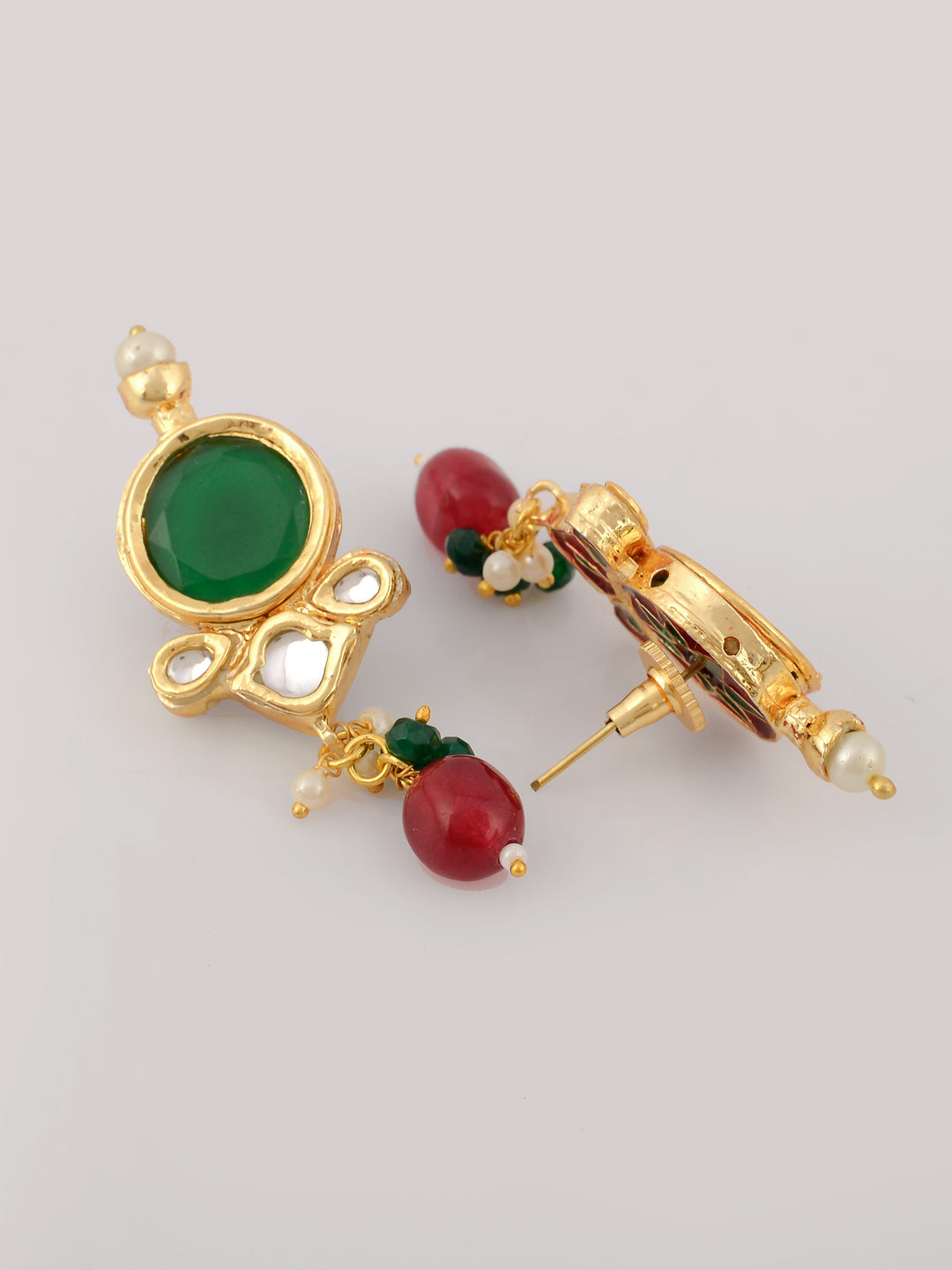 Dastoor Green Kundan Studded Jewellery Set