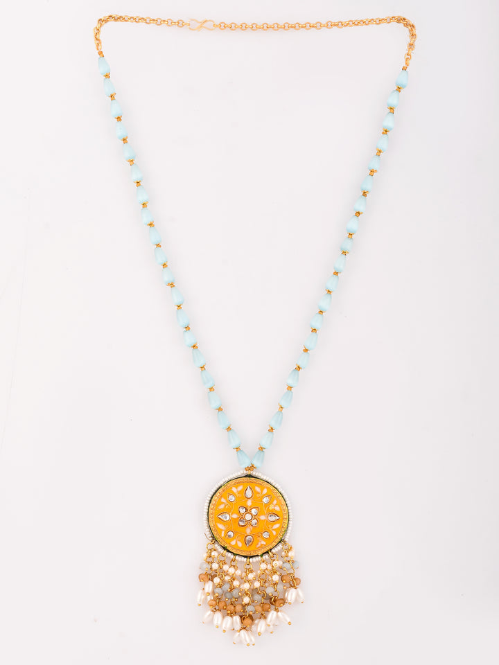 GoldenGlee Kundan Minakari Cascade Necklace Set