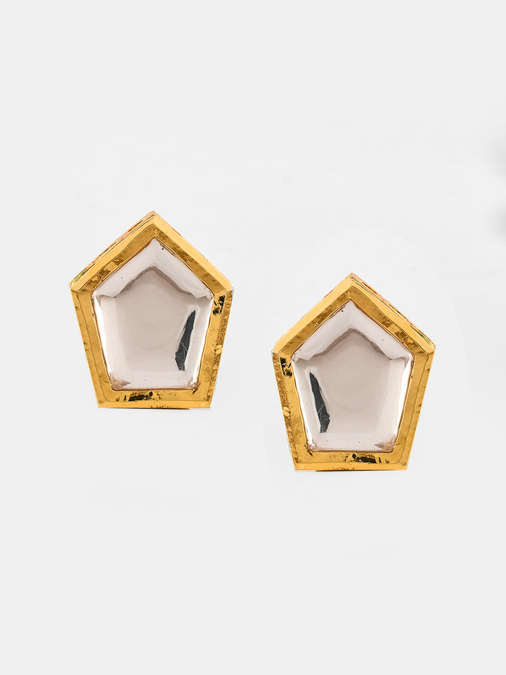Dastoor Gold-Plated White Kundan Jewellery Set