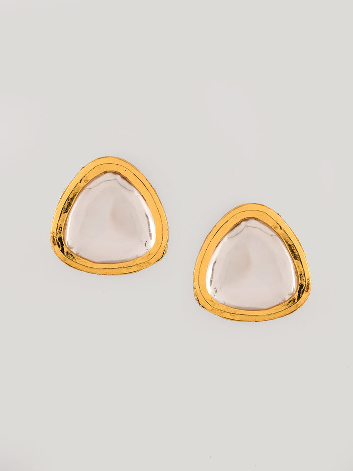 Gold-Plated White Kundan-Studded Jewellery Set