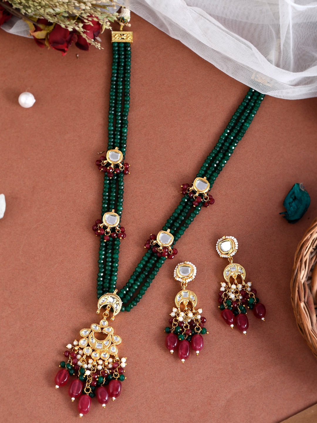 Green Serenade Designer Necklace Set