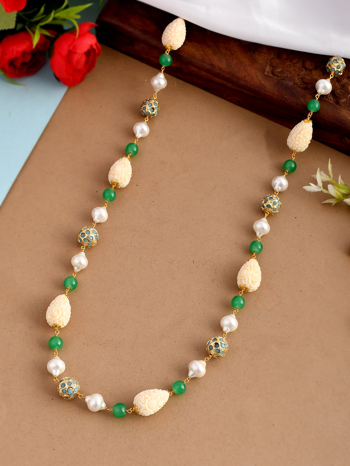 Dastoor Gold-Toned  White Brass Gold-Plated Necklace