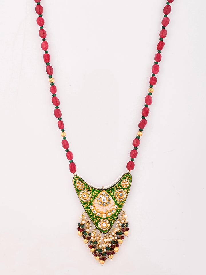 Dastoor Gold-Toned  Red Brass Gold-Plated Necklace