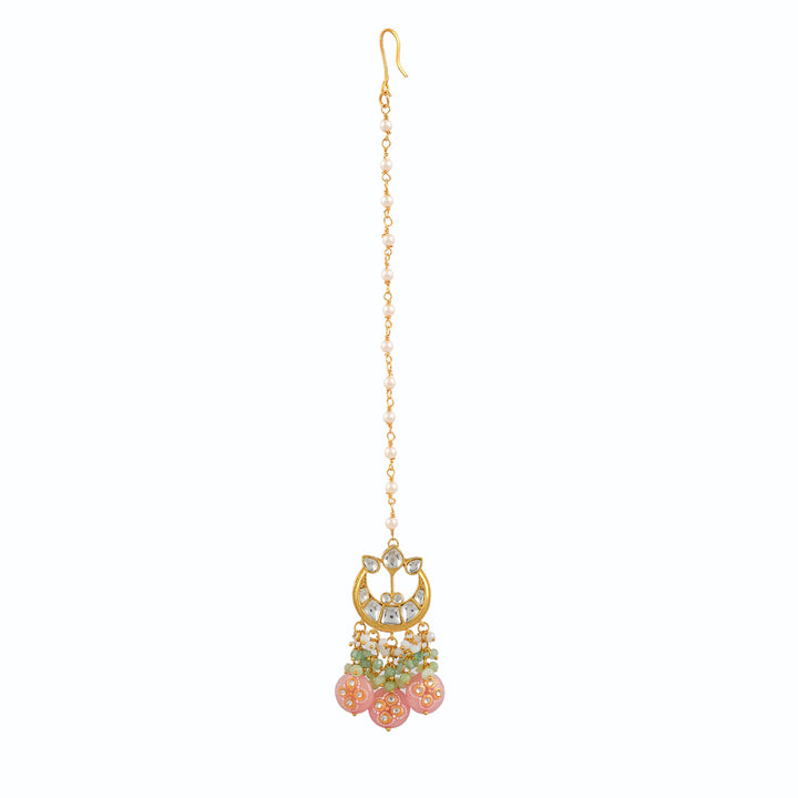 Dastoor Rare and Beautiful Highly unusual Jadau Choker Necklace Set With Mangtikka